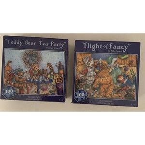 Helen Jensen Puzzles Lot of 2 100 pc  Part of a 3 puzzle series from 2004 RARE